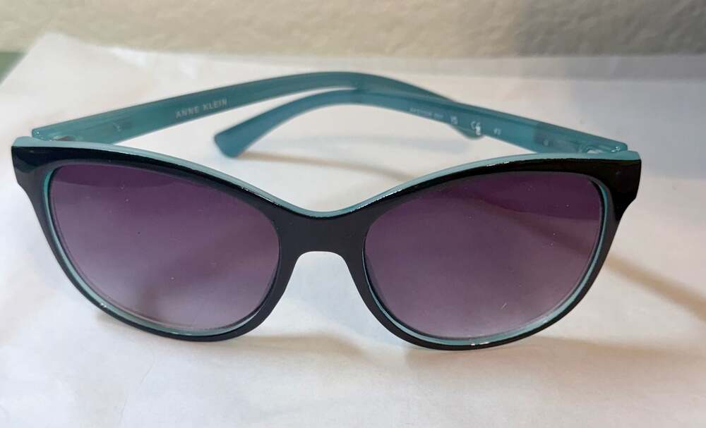 Anne Klein Cat Eye Sunglasses Black and Teal Seamist Gteen